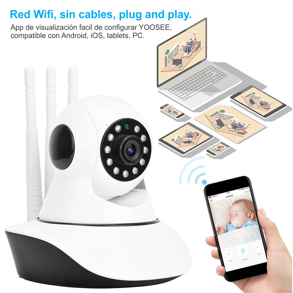 Miniatura 7 de Cámara Seguridad Wifi 2.4g 3ANT V380 Pro